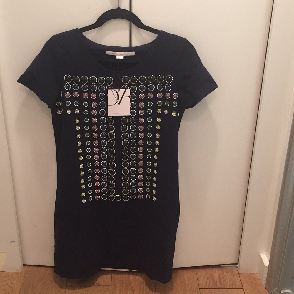 DVF navy dress
